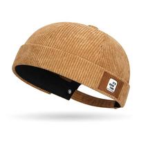 Retro Outdoor Unisex Sailor Docker Cap Landlord Hat Corduroy Adjustable Dome Melon Cap Streetwear Hip Hop Beanie Landlord Hats pilka