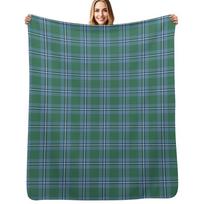 Clan Irvine Tartan Throw Blanket Fluffy Cozy Throw Blanket for Home Decor 102x76cm(40x30in) gray