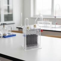 Diaphragm Electrolysis Tank Vertical for Science Experiments, Teachers gray