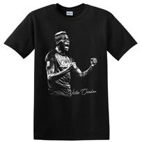 Victor Osimhen Soccer T Shirt Black White Portrait Graphic Fan Tee Gift Style L gray