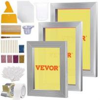 VEVOR šilkografijos rinkinys, 3 vnt. aliuminio šilkografijos rėmai 6x10/8x12/10x14 colių, 110 tinklelio tankis