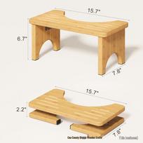 Bambuko medienos neslystanti vonios kojų atrama kėdutė senjorams Toilet Stool beige