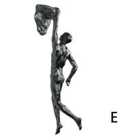 Athlete Rock Climbing Man Resin Statue Background Wall Hanging Decoration Sculpture Figures Present Decor Retro Rock Climber gray