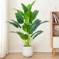 1 vnt. Dirbtiniai augalai Didelė tropinė palmė Netikri bananų augalų lapai Realus prisilietimas Plastikinis Monstera Namų sodo vakarėlio dekoravimui 80cm 18 Leaves green
