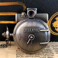 Vintage Steampunk Pocket Fob Watch Men's Unisex Military Quartz Pocket Watches Necklace With Chain Gifts reloj hombre gray
