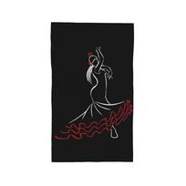 Spain Flamenco Dancer Front Soft Face Towel Quick Dry Pool Bath Cotton Towels Absorbent Quick W90*H180(CM) gray