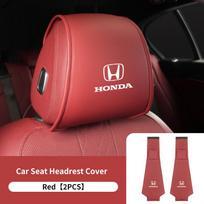 2 vnt. Odinės automobilio sėdynės galvos atramos apsauginis užvalkalas Priedai Honda Civic Fit Accord Odyssey City Pilot Jazz CRV HRV Legend HR JS1 black