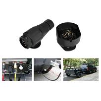 12V 13Pin Trailer Plug Socket Connector Adapter Bracket for Trailer Caravan Towing Towbar black
