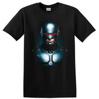 RoboCop T Shirt Cyborg Hero Helmet Red Visor Futuristic Action Movie Tee XL black