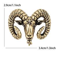 Retro Metal Goat Head Animal Brooch Fashion Unisex Pin for Daily Wear Graduation Party Backpack Decoration Gift auksas