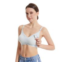 Pregnant women's underwear without traces or steel rings breastfeeding bra gathers and collects secondary breasts XXL(40BCD) juoda