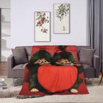 Cute Monchhichis Blankets Coral Fleece Plush Summer  Breathable Super Soft Throw Blanket for Sofa Outdoor Quilt 30x40in gray