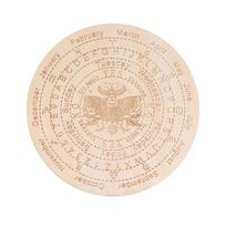 Sun and Moon Pendant Pendulum Slice Wood Base Wooden Pendulum Board Black White Color Cat Pattern Style 1-White 15cm