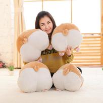 15 Corgi Butt Plush Pillow Soft Hand Warmer Cute Cartoon Dog Toy Stuffed Animal Sofa Cushion for Home Decor pillow beige