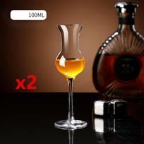 2 Pcs Lot Tulip Iso Whisky Tasting Goblet Cognac Brandy Snifter Handmade Crystal Whiskey Glass Cheap Liqueur Glasses Wine Cup 100-150ml brown