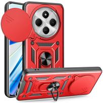 For Poco C75 Case Armor Shockproof Slide Lens Protective Phone Cover For Xiaomi Poco C75 Case PocoC75 C 75 Magnetic Coque Fundas Poco C75 raudona