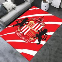 Red White Striped Shield Emblem Area Rug Football Crest Print Black Background Non Slip Rectangular Floor Mat Soccer Fan Home Decor 40x60cm( 15x23in ) black