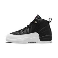 Jordan Air Jordan 12 Retro Playoffs Silver Tone Buckle, Playoff High top Children's Basketball Shoes Black White 151186-006 28 black