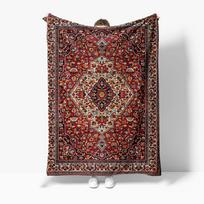Turkish Vintage Rug Kilim Area Rug Traditional Persian Style Red Brown Geometric Handmade Carpet Home Decor 75x100cm (30x40inch) gray