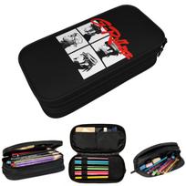Gorillaz Music Band Gothic Pencil Case for Studen School Pen Box Pencil Bag Stationery Supplies Pen Holder Bag 21x10.5x5cm white