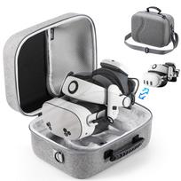 Didelis dėklas Meta Quest 3/Quest 3S/ BOBOVR S3 Pro/Kiwi Design baterijos galvos diržui ir kitiems priedams pilka
