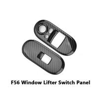 Car Window Lifter Switch Control Cober Case Shell Carbon Fiber Stickers For Mini Cooper S JCW F55 F56 Hatchback Car A gray