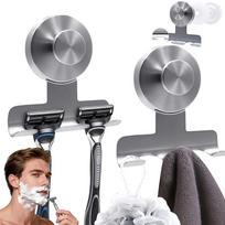 Powerful Vacuum Suction Suction Cup Shaver Holder 304 Stainless Steel Removable Stainless Steel Razor Rack Space Saving juoda