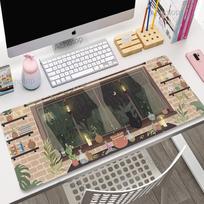 Cute Cat Large Gaming Keyboard Mouse Pad XL Green Plant Computer Gamer Tablet Mause pad Long Mousepad XXL x Play Mice Mats 800x300x2mm