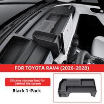 Skirta Toyota RAV4 2026-2028 m. Už prietaisų skydelio ekrano Silikoninė laikymo dėžutė Juodas organizatoriaus dėklas Interjero aksesuarų atnaujinimo rinkinys One Size black