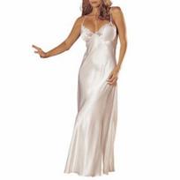 Moterų Sexy Nightwear Lace Sleepwear Moteriškas apatinis trikotažas Satin Sleepdress balta