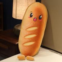 Batonas Hot Dog Pliušinis Duona Minkštas Kimštas Maistas Pagalvė 40-80cm Ilgio Tostas Pagalvėlė Miegojimui Besišypsantis Veidas Ruda Sop Vaikų Dovana 40cm beige