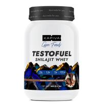 Kapiva Testofuel Shilajit Whey Protein Powder 1 kg Belgian Chocolate With 25 g Protein Faster Absorption Digestive Enzyme Blend white