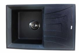 Granitinė plautuvė BRISA3D black pearl SU SIFONU