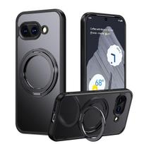 Case For Google Pixel 10a Hard TPU+PC Clear Magnetic Rotating Bracket Anti Fingerprint Anti Slip Phone Cover For Pixel 10A Shell Google Pixel 10a gryna