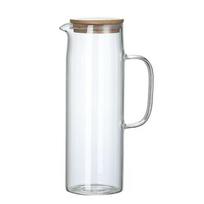 Glass Pitcher with Lid, Heat Resistant Glass Water Carafe with Handle for Fridge, Pitcher for Iced Tea Milk, Hot and Cold 1000ml white