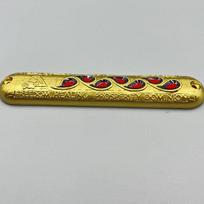 Rankomis tapyta mezuzah su ritinėliu: Metalinė durų staktos puošmena ir žydų palaiminimo dovana gray