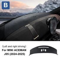 Anti-UV Dashboard Mat Cover for Mini Cooper Aceman J05 2024-2025 Premium Flannel Sunshade Protector B without HUD juoda