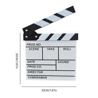 30 x 27cm Vlog Recording Director Cinema Video Scene Clapboard Clapperboard TV Movie White (20x20cm) white