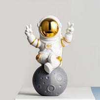 Cute Outer Space Astronaut Figurine, Action Figure Toys Statue, White & Golden balta/auksinė