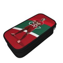 Futbolininko Cristiano Ronaldo pieštukinės Pieštukinė mergaitei berniukui Didelės talpos krepšys Mokyklinės prekės Dovana Raštinės reikmenys 21x10.5x5cm black