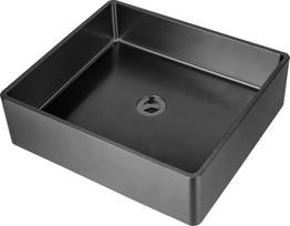 Nerūdijančio plieno plautuvė S4837HYB black 1.2 mm padedama ant stalviršio