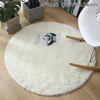 Pūkuotas vilnonis kilimas svetainės kilimai dirbtinio kailio apvalus kilimėlis vaikų kambariui ilgo pliušo kilimai namų miegamojo dekoras šiurkštus kilimas 40*40cm vyno raudonos spalvos