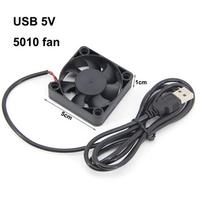 DC 5015 5V 5 volt USB 5cm CPU Cooler Cooling 50x50x10MM brushless Exhaust Fan for 3D Printer 50x50x10mm sleeve bearing for PC gray
