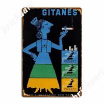 Gitanes cigaretės metalinė plokštė plakatas paveikslas dekoras sienos urvas spausdinimas svetainė skardinis ženklas plakatas 40x30cm gray