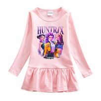 Kpop Monster Hunter Princess Dress – Cartoon Ruffle Mesh Skirt for Baby Girls, Perfect for Spring and Autumn. 100 cm pink