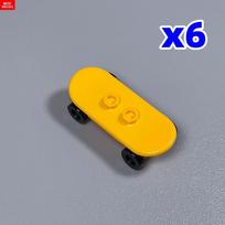6pcs MOC Blocks Player Skateboard featuring Wheels Park Street Scene Construction Bricks 88422 42511 Plastic Material Children's Playthings Gifts yellow