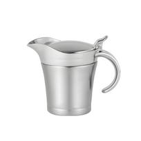 Gravy Pitcher Double Layer Stainless Steel Gravy Boat Double Insulated Sauce Container Spill Proof Insulated Gravy Pitcher gray