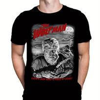 THE WOLF MAN HORROR MOVIE T-SHIRT UNIVERSAL MONSTERS_ 1940'S RETRO HORROR Graphic Short Sleeve Shirt Unisex Men Women Summer 4XL gray