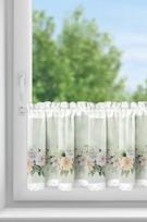 Eurofirany dieninė užuolaida Flowery, 30x150 cm, balta