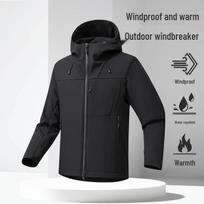 Couples' Waterproof Softshell Jacket - Warm Outdoor Sports for Fishing, Cycling, Mountaineering L gray